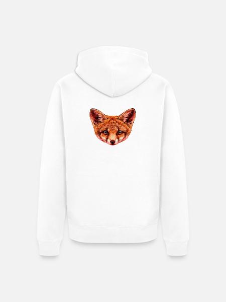 fuchsbaby Kopf Illustration - Unisex Premium Bio Zip Hoodie - Weiß