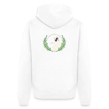 Bee - Unisex Premium Bio Zip Hoodie - Weiß - Hinten - Thijin (182cm)