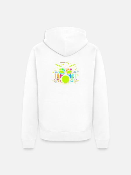 Drum Kit Comic - Unisex Premium Bio Zip Hoodie - Weiß
