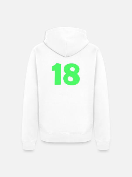 18 - Unisex Premium Bio Zip Hoodie - Weiß