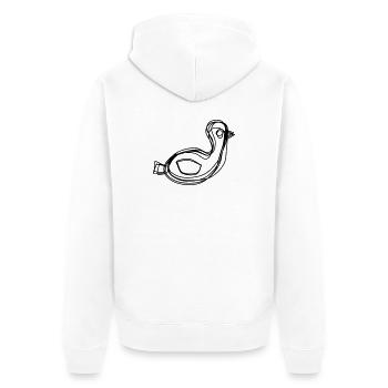 Gans handgezeichnet - Unisex Premium Bio Zip Hoodie - Weiß - Hinten - Thijin (182cm)
