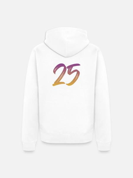 25 - Unisex Premium Bio Zip Hoodie - Weiß