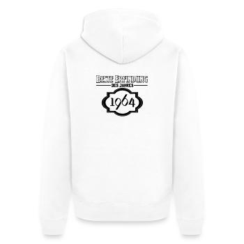 Beste Erfindung des Jahres 1964 Geschenk - Unisex Premium Bio Zip Hoodie - Weiß - Hinten - Thijin (182cm)