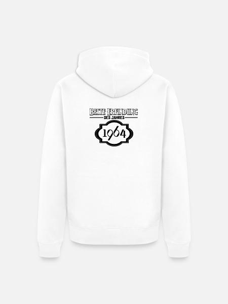 Beste Erfindung des Jahres 1964 Geschenk - Unisex Premium Bio Zip Hoodie - Weiß