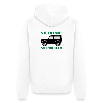 Offroad ,Geländewagen , 4x4 Fun , No Road (25) - Unisex Premium Bio Zip Hoodie - Weiß - Hinten - Thijin (182cm)