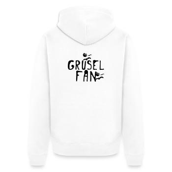 Grusel Fan Halloween Herbst Fun Spruch Geschenk - Unisex Premium Bio Zip Hoodie - Weiß - Hinten - Thijin (182cm)