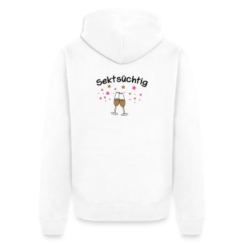 Sektsüchtig - Unisex Premium Bio Zip Hoodie - Weiß - Hinten - Thijin (182cm)