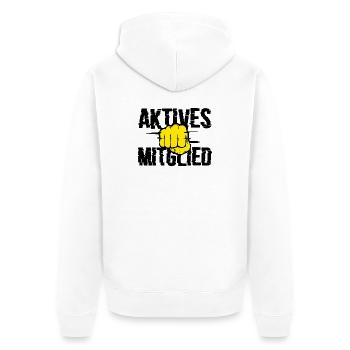 Active member - Unisex Premium Organic Zip Hoodie - white - Back - Thijin (182cm)