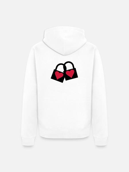 Love Lock - Veste à capuche bio Premium Unisexe - blanc