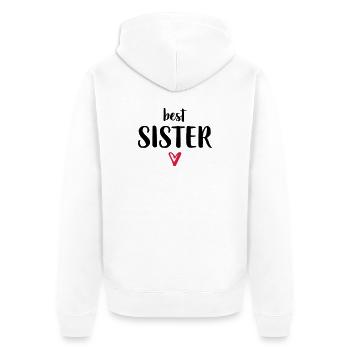 meilleure soeur je coeur cadeau soeur frères et sœurs - Veste à capuche bio Premium Unisexe - blanc - Dos - Thijin (182cm)