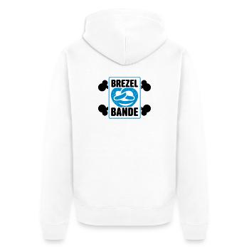 brezel bande - Unisex Premium Bio Zip Hoodie - Weiß - Hinten - Thijin (182cm)