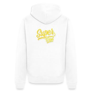 Super Dad - Super Papa - Fête des Pères - Meilleur Papa - Veste à capuche bio Premium Unisexe - blanc - Dos - Thijin (182cm)