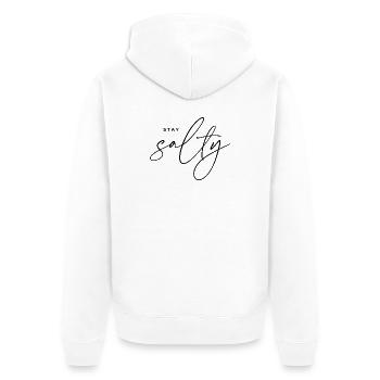 Stay Salty - Unisex Premium Bio Zip Hoodie - Weiß - Hinten - Thijin (182cm)