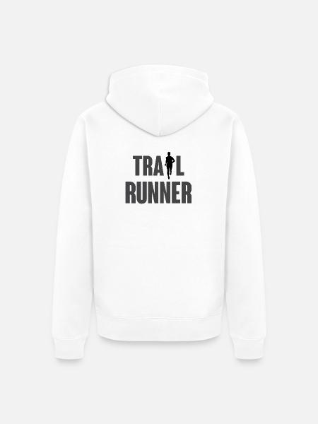 Trail Runner - Unisex Premium Organic Zip Hoodie - white