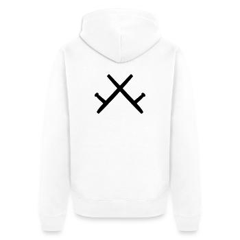 Kobudo two Tonfa's shadow image - Unisex Premium Organic Zip Hoodie - white - Back - Thijin (182cm)