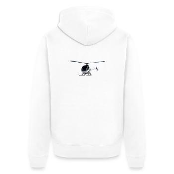 Schweizer 300 - Unisex Premium Bio Zip Hoodie - Weiß - Hinten - Thijin (182cm)