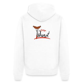 Extra Wurst Barbecue Humor - Unisex Premium Bio Zip Hoodie - Weiß - Hinten - Thijin (182cm)