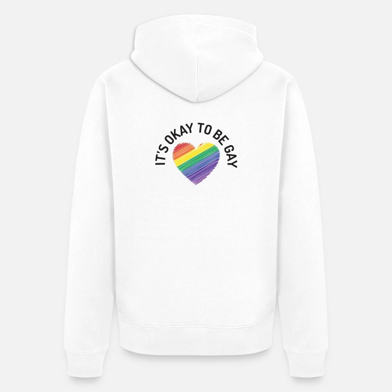 C’est normal d’être gay - Veste à capuche bio Premium Unisexe - blanc
