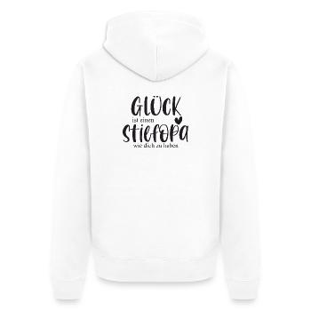 Stiefopa Opa Großvater Familie Geschenk Danke - Unisex Premium Bio Zip Hoodie - Weiß - Hinten - Thijin (182cm)