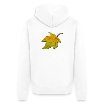 Herbstblatt | Autumn leave - Unisex Premium Organic Zip Hoodie - white - Back - Thijin (182cm)