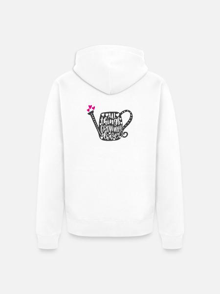 Alle Dinge wachsen mit Liebe - Unisex Premium Bio Zip Hoodie - Weiß