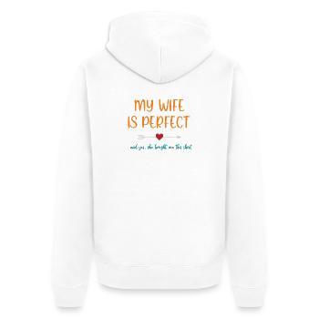 Ma femme est parfaite - Veste à capuche bio Premium Unisexe - blanc - Dos - Thijin (182cm)