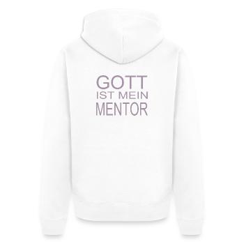 Gott ist mein Mentor - Unisex Premium Bio Zip Hoodie - Weiß - Hinten - Thijin (182cm)