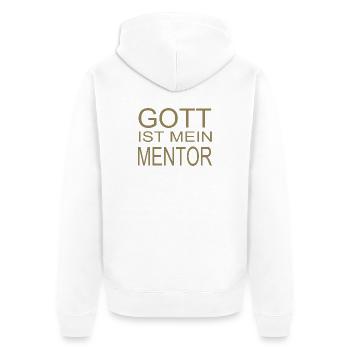 Gott ist mein Mentor - Unisex Premium Bio Zip Hoodie - Weiß - Hinten - Thijin (182cm)