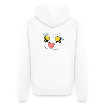 Bienen Liebe Hochzeit - Unisex Premium Bio Zip Hoodie - Weiß - Hinten - Thijin (182cm)