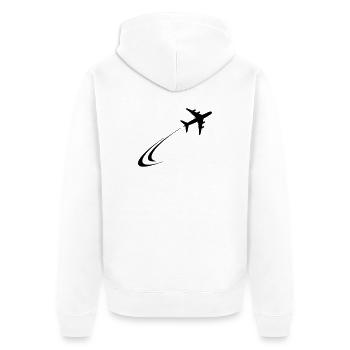 Plane flies away - Unisex Premium Organic Zip Hoodie - white - Back - Thijin (182cm)