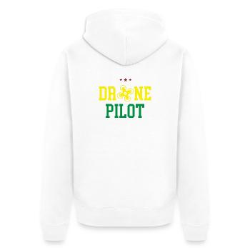 Drohnen-Pilot - Unisex Premium Bio Zip Hoodie - Weiß - Hinten - Thijin (182cm)