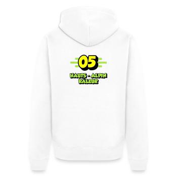 Hochalpiner Nörgler - Unisex Premium Bio Zip Hoodie - Weiß - Hinten - Thijin (182cm)