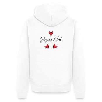 WEIHNACHTEN. FROHE WEIHNACHTEN. FROHE WEIHNACHTEN. NEUJAHRSTAG - Unisex Premium Bio Zip Hoodie - Weiß - Hinten - Thijin (182cm)
