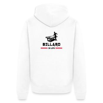 Le billard c'est la vie - Veste à capuche bio Premium Unisexe - blanc - Dos - Thijin (182cm)