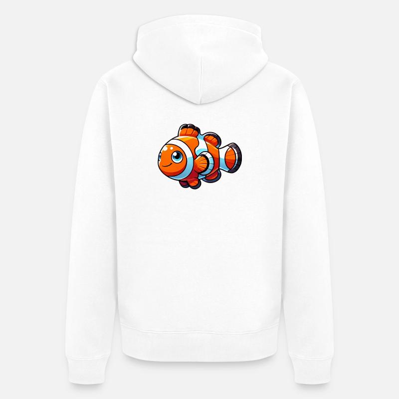 Poisson-clown - Veste à capuche bio Premium Unisexe - blanc