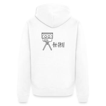 Radarfalle - Unisex Premium Bio Zip Hoodie - Weiß - Hinten - Thijin (182cm)