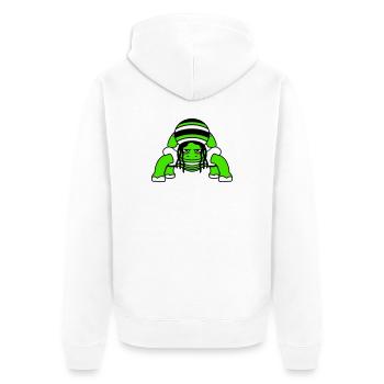 Schildkröte Reggae Musik Rasta Haare Mütze Jamaika - Unisex Premium Bio Zip Hoodie - Weiß - Hinten - Thijin (182cm)