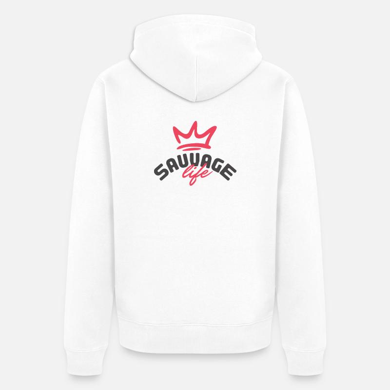 Savage Life  - Veste à capuche bio Premium Unisexe - blanc