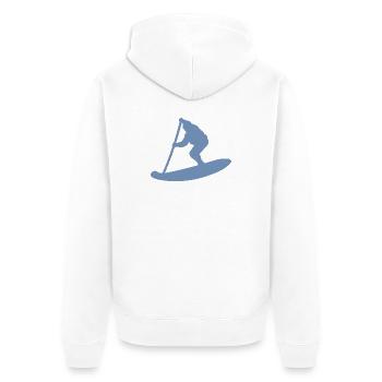 Silhouette minimaliste du Stand Up Paddle - Veste à capuche bio Premium Unisexe - blanc - Dos - Thijin (182cm)