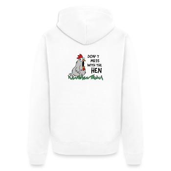 dont mess with the hen chicken - Unisex Premium Bio Zip Hoodie - Weiß - Hinten - Thijin (182cm)