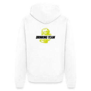 Drinking Team Bier - Unisex Premium Bio Zip Hoodie - Weiß - Hinten - Thijin (182cm)