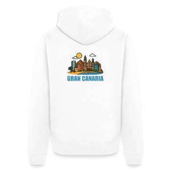 Colorful cityscape of Gran Canaria - Unisex Premium Organic Zip Hoodie - white - Back - Thijin (182cm)