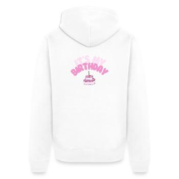 It's My Birthday Shirt | Birthday with cake - Unisex Premium Organic Zip Hoodie - white - Back - Thijin (182cm)