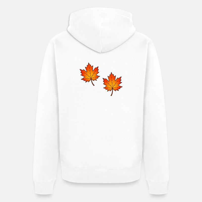 Illustration de feuilles d’érable d’automne - Veste à capuche bio Premium Unisexe - blanc
