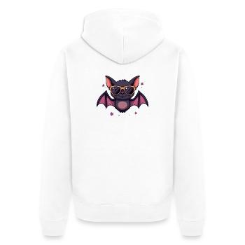 Chauve-souris cool avec lunettes de soleil - Veste à capuche bio Premium Unisexe - blanc - Dos - Thijin (182cm)