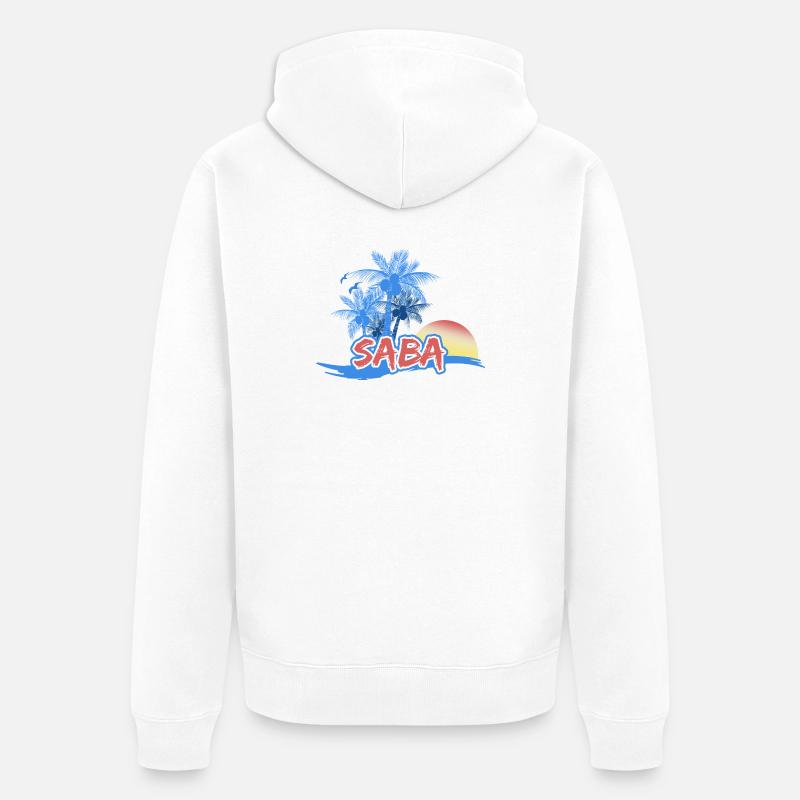 Saba comme plage - Veste à capuche bio Premium Unisexe - blanc