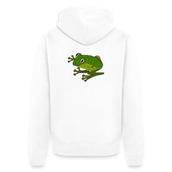 Frosch - Unisex Premium Bio Zip Hoodie - Weiß - Hinten - Thijin (182cm)