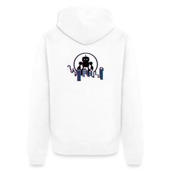 Robot City Skyline – 3D Science-Fi Future Design - Veste à capuche bio Premium Unisexe - blanc - Dos - Thijin (182cm)
