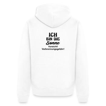 Costume de soleil Déguisement drôle Carnaval Drôle - Veste à capuche bio Premium Unisexe - blanc - Dos - Thijin (182cm)