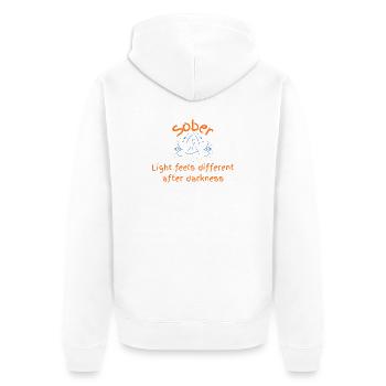 Lumière sobre après l’obscurité - Veste à capuche bio Premium Unisexe - blanc - Dos - Thijin (182cm)
